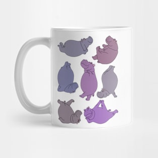 Hippo Workout - purple and grey Mug